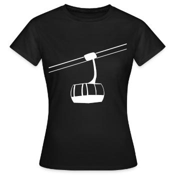 Illustration de remontées de ski vintage gondole de ski vintage - T-shirt Femme - noir - Devant - AI Model Female 172 dark (172cm)