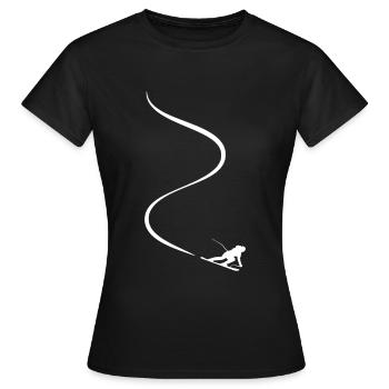 Carving skier slalom racing deep snow speed - Women's T-Shirt - black - Front - AI Model Female 172 dark (172cm)