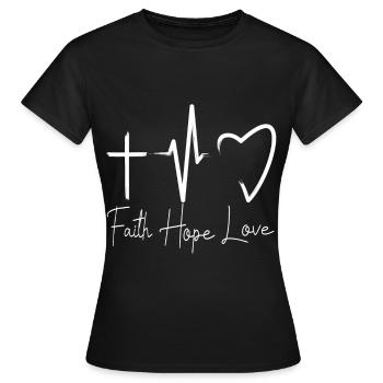 Faith Hope Love - Women's T-Shirt - black - Front - AI Model Female 172 dark (172cm)