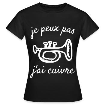 je peux pas j'ai cuivre - T-shirt Femme - noir - Devant - AI Model Female 172 dark (172cm)
