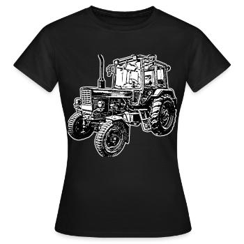 Tractor ,Trecker Steyr Austria/Farmer / Village Child - Women's T-Shirt - black - Front - AI Model Female 172 dark (172cm)