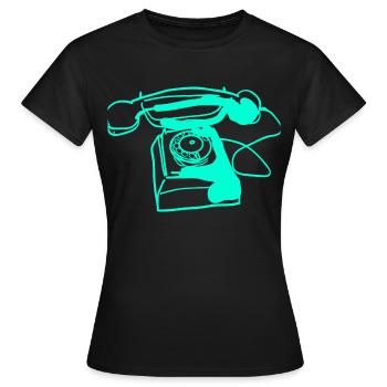 Altes Telefon - Frauen T-Shirt - Schwarz - Vorne - AI Model Female 172 dark (172cm)