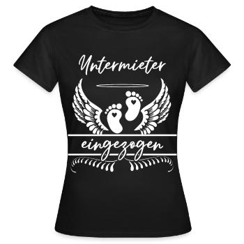 Untermieter eingezogen - Schwangerschaft Lustig - Frauen T-Shirt - Schwarz - Vorne - AI Model Female 172 dark (172cm)
