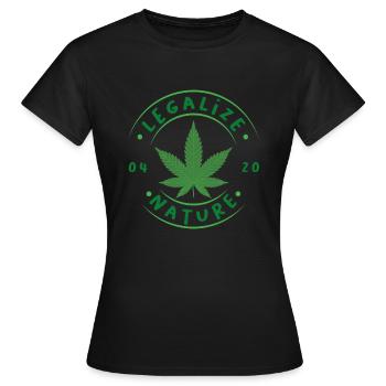Légaliser la nature, le cannabis, la conception du chanvre, les fumeurs - T-shirt Femme - noir - Devant - AI Model Female 172 dark (172cm)