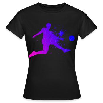 Fussballspieler Fussballspielen Herren Fussball - Frauen T-Shirt - Schwarz - Vorne - AI Model Female 172 dark (172cm)