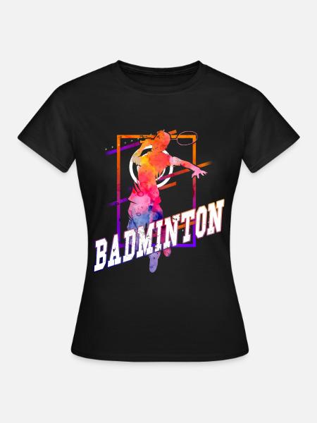 Badminton Federball Sport Spieler Vintage Retro - Dame-T-shirt - sort