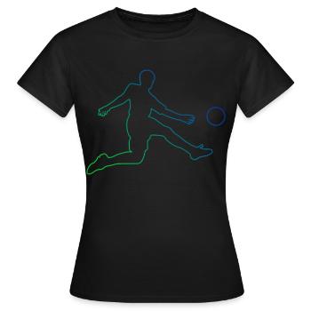 Football Football féminin Match de football Football - T-shirt Femme - noir - Devant - AI Model Female 172 dark (172cm)