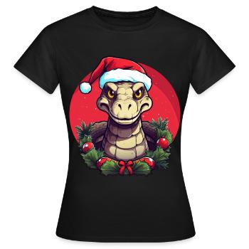 Snakes Christmas - Women's T-Shirt - black - Front - AI Model Female 172 dark (172cm)