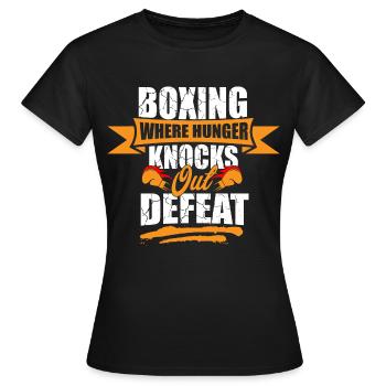 Boxe où la faim assomme la défaite, - T-shirt Femme - noir - Devant - AI Model Female 172 dark (172cm)