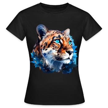 Gepard - Frauen T-Shirt - Schwarz - Vorne - AI Model Female 172 dark (172cm)
