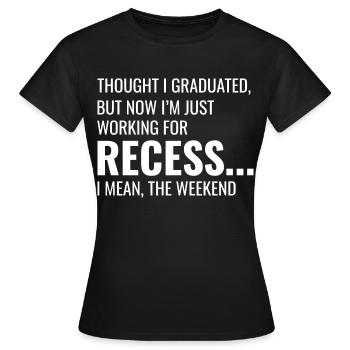 Travail Mèmes Bureau-Humour Lieu De Travail Drôle - T-shirt Femme - noir - Devant - AI Model Female 172 dark (172cm)
