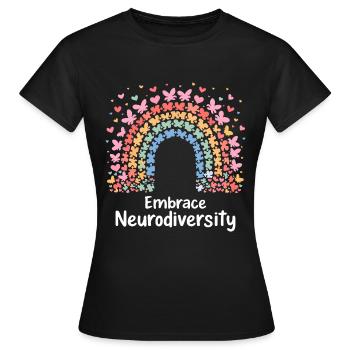 Embrace Neurodiversity - Women's T-Shirt - black - Front - AI Model Female 172 dark (172cm)