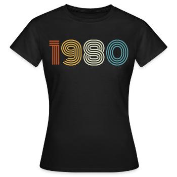 1980 Cadeau 1980 Vintage 1980 - T-shirt Femme - noir - Devant - AI Model Female 172 dark (172cm)