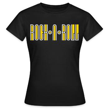 Logo de typographie personnalisée Rock’N’Roll - T-shirt Femme - noir - Devant - AI Model Female 172 dark (172cm)