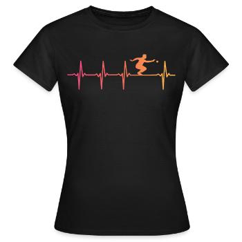 Sunset Pétanque Herzschlag-Bouliste - Frauen T-Shirt - Schwarz - Vorne - AI Model Female 172 dark (172cm)