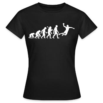 Handball Evolution für Männer und Jungs Handballer - Frauen T-Shirt - Schwarz - Vorne - AI Model Female 172 dark (172cm)