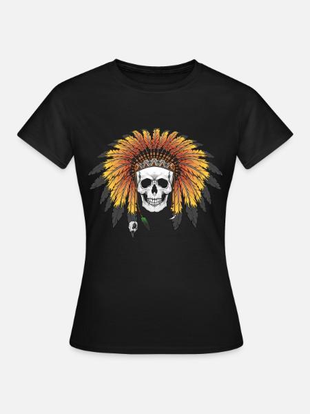 Indian Skull - T-shirt Femme - noir