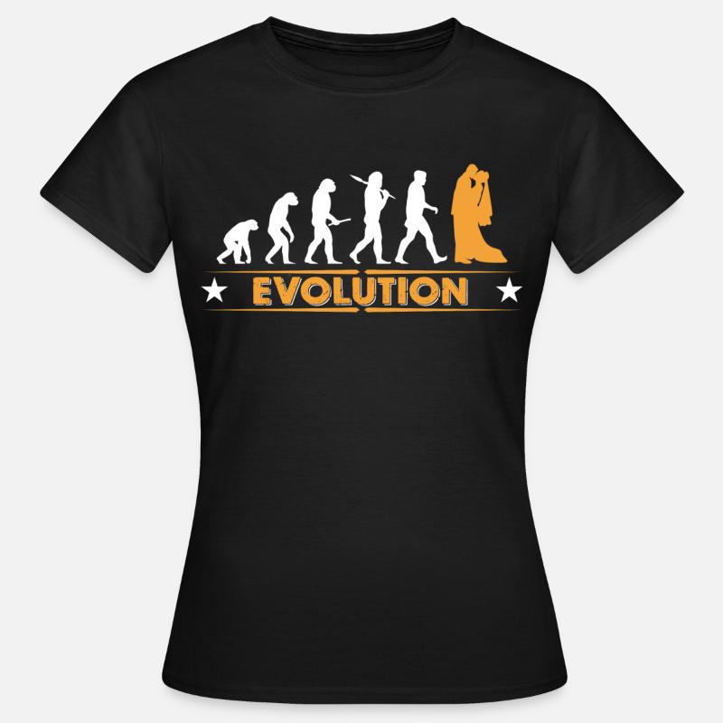 Hochzeit - Evolution - Frauen T-Shirt - Schwarz