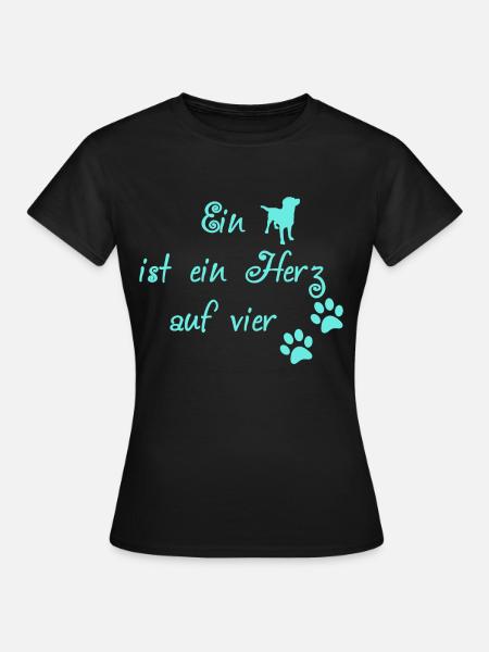 Hunde Spruch türkis - Frauen T-Shirt - Schwarz