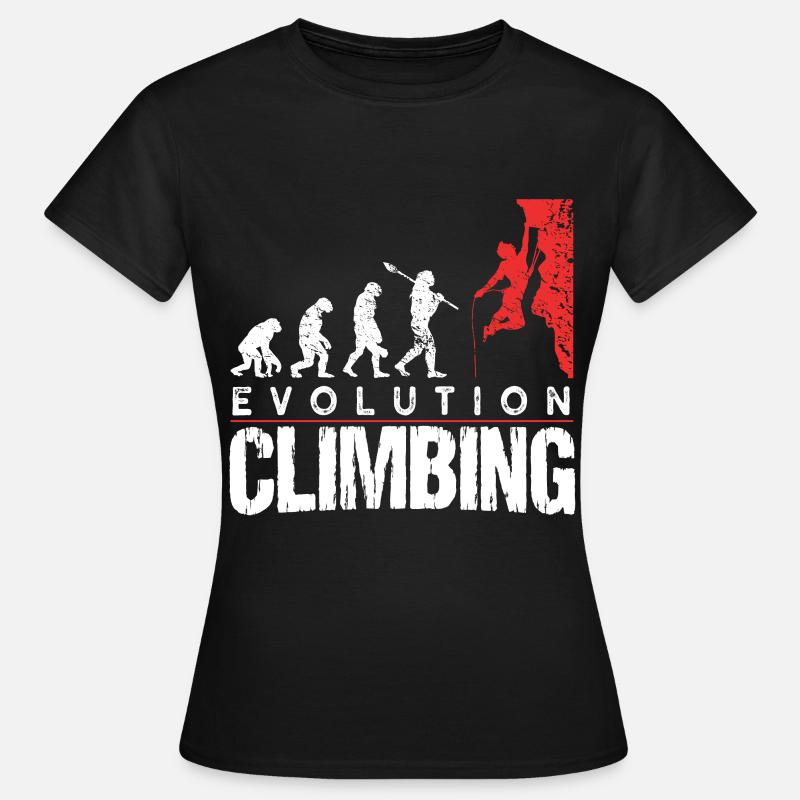 Klettern Evolution - Frauen T-Shirt - Schwarz