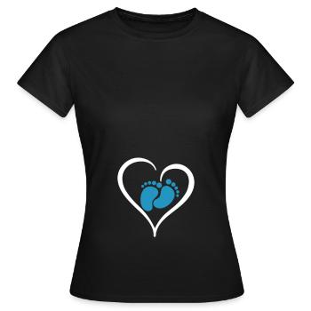 Grossesse Bébé Garçon - T-shirt Femme - noir - Devant - AI Model Female 172 dark (172cm)