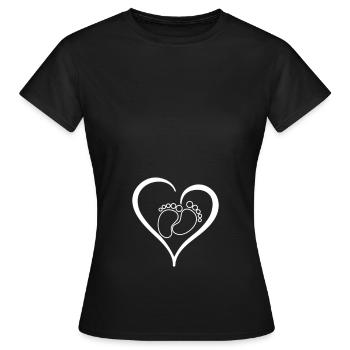 Pregnancy Baby Feet - Women's T-Shirt - black - Front - AI Model Female 172 dark (172cm)