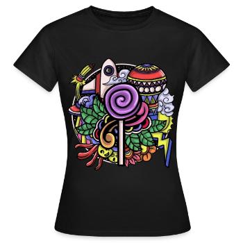 Hippie - T-shirt Femme - noir - Devant - AI Model Female 172 dark (172cm)