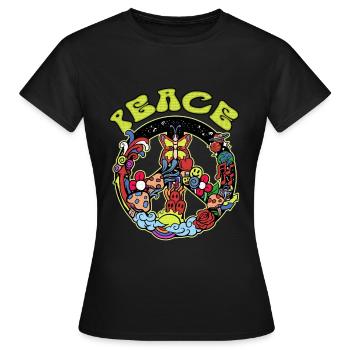 Hippie - T-shirt Femme - noir - Devant - AI Model Female 172 dark (172cm)