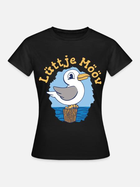 Lüttje Mööv Plattdeutsch kleine Möwe - Frauen T-Shirt - Schwarz