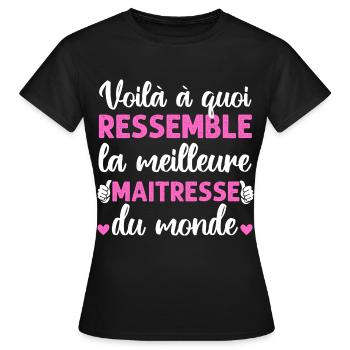 Voilà à quoi ressemble la meilleure maitresse - T-shirt Femme - noir - Devant - AI Model Female 172 dark (172cm)