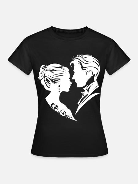 Ehepaar Hochzeit Silhouette - Frauen T-Shirt - Schwarz