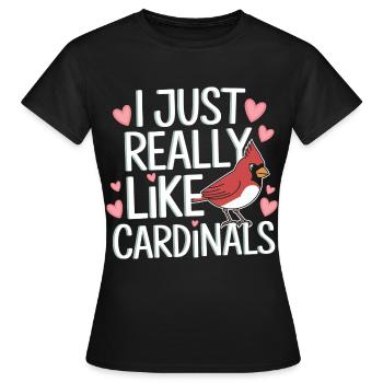Cardinal Rouge Cardinal Vogel Rouge Cardinal - T-shirt Femme - noir - Devant - AI Model Female 172 dark (172cm)