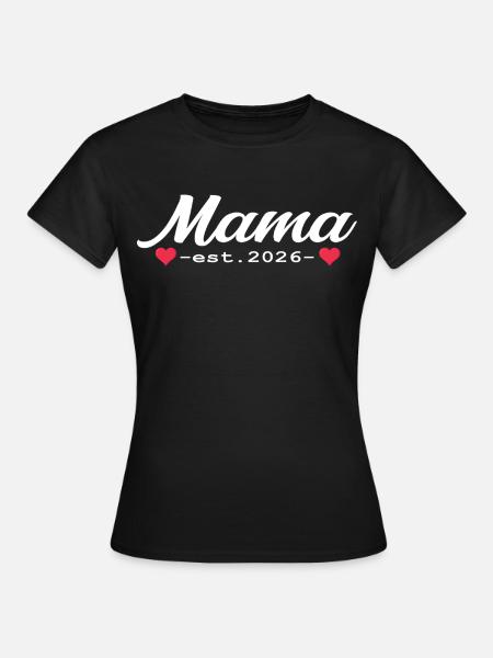 Cadeau de grossesse maman 2026 - T-shirt Femme - noir