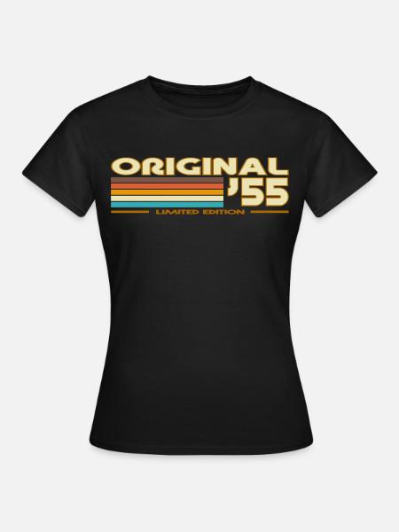 Originale 55er Retro-Streifen - Frauen T-Shirt - Schwarz