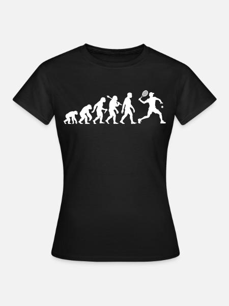 Tennisspieler Evolution für Tennis Trainer - Frauen T-Shirt - Schwarz