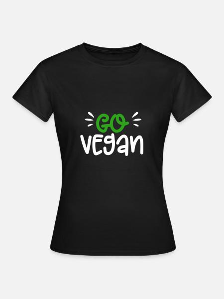 Vegan Go Vegan - Frauen T-Shirt - Schwarz