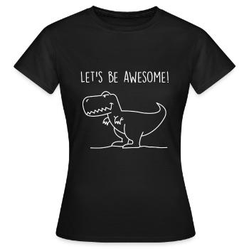 Trex dinosaur dinosaur - Women's T-Shirt - black - Front - AI Model Female 172 dark (172cm)