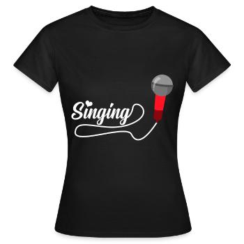 Singen - Frauen T-Shirt - Schwarz - Vorne - AI Model Female 172 dark (172cm)