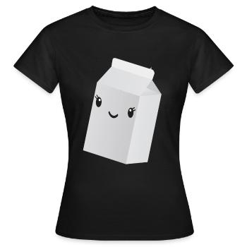Milch Starke Knochen Calcium Gesund witzig Form - Frauen T-Shirt - Schwarz - Vorne - AI Model Female 172 dark (172cm)