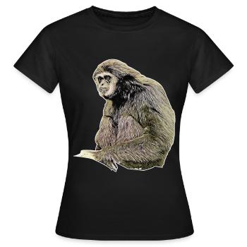 Gibbon - Frauen T-Shirt - Schwarz - Vorne - AI Model Female 172 dark (172cm)