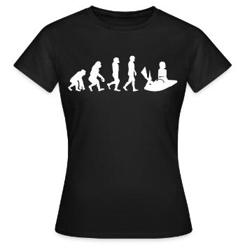 Bodyboarding Bodyboarder Surfing Evolution - Women's T-Shirt - black - Front - AI Model Female 172 dark (172cm)