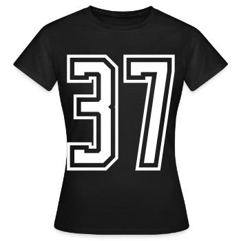 37 Numéro de numéro - T-shirt Femme - noir - Devant - AI Model Female 172 dark (172cm)
