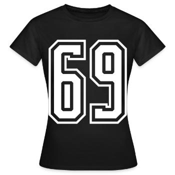 69 Numéro de numéro - T-shirt Femme - noir - Devant - AI Model Female 172 dark (172cm)