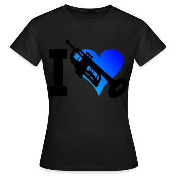 Trompetenspielen Damen Trompeten Spieler - Frauen T-Shirt - Schwarz - Vorne - AI Model Female 172 dark (172cm)
