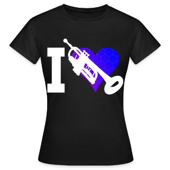 Trompetenspieler Damen Trompeten Spieler - Frauen T-Shirt - Schwarz - Vorne - AI Model Female 172 dark (172cm)