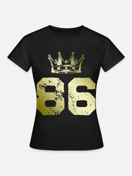 86 Zahl Krone - Frauen T-Shirt - Schwarz