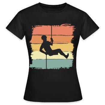 Descente en rappel rétro vintage escalade Rappel - T-shirt Femme - noir - Devant - AI Model Female 172 dark (172cm)