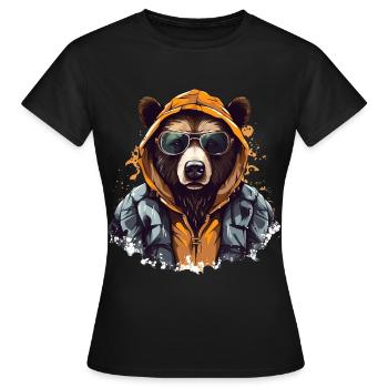 Streetstyle-Bär | Bären-Liebhaber - Frauen T-Shirt - Schwarz - Vorne - AI Model Female 172 dark (172cm)