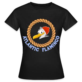 Atlantic Flamingo Funny Seagulls Design - Women's T-Shirt - black - Front - AI Model Female 172 dark (172cm)