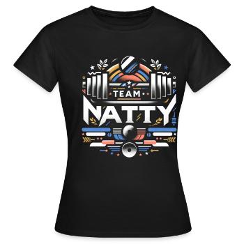 L’équipe Natty 7 - T-shirt Femme - noir - Devant - AI Model Female 172 dark (172cm)